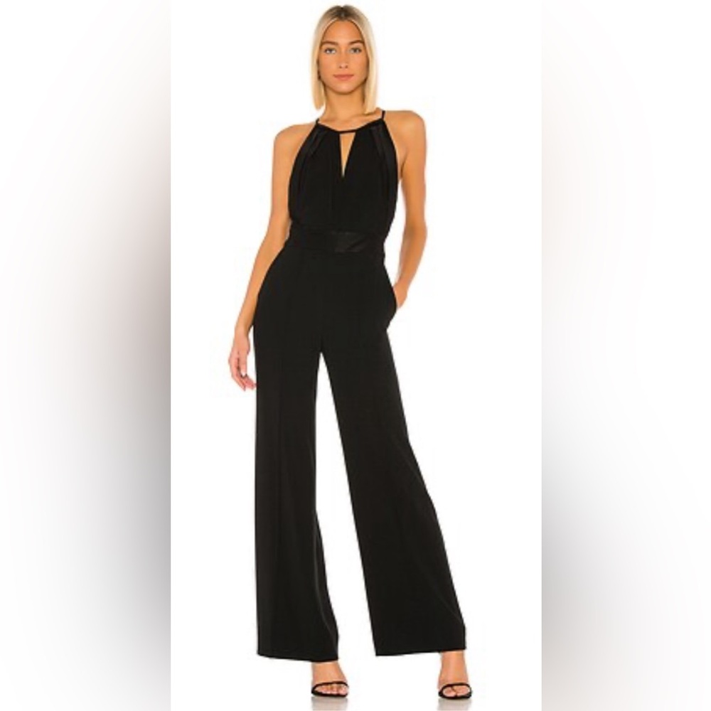 NWT- Black Diane Von Furstenberg Ireland wide-leg jumpsuit in black- size 4